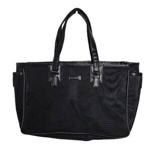 Celebrity Women Handbags, Double Handle Black Travel Bag Weekend Tote